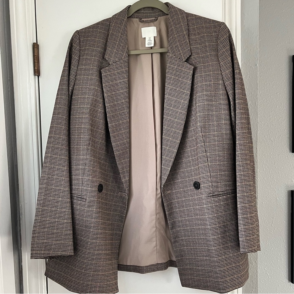 H&M Brown Plaid Blazer